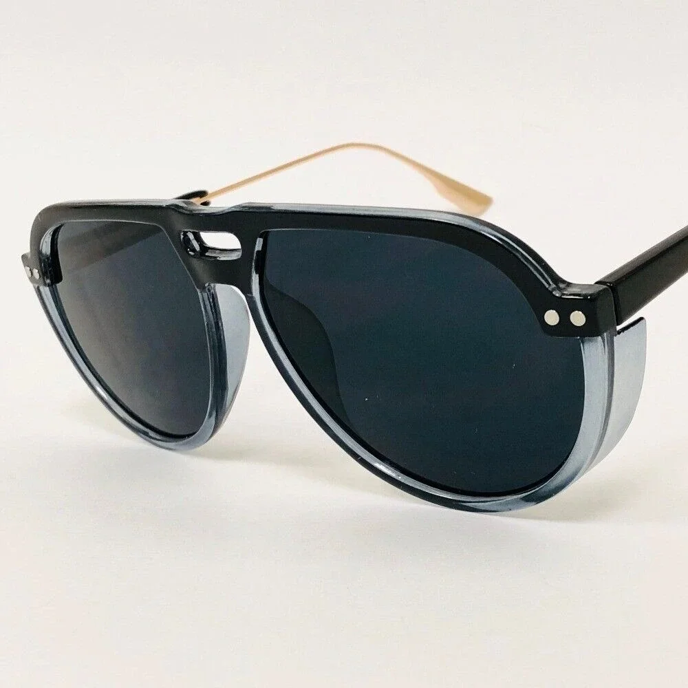 Sunglasses Women's Fashion Shield Style Designer Shades Dark Black Lens‎ Trendy